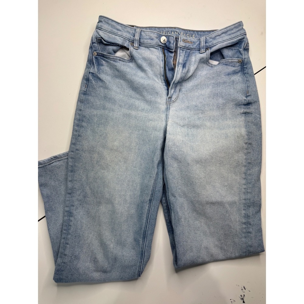 American Eagle Outfitters Women Skinny Jeans Light Wash Blue Size 8 Long Stretch